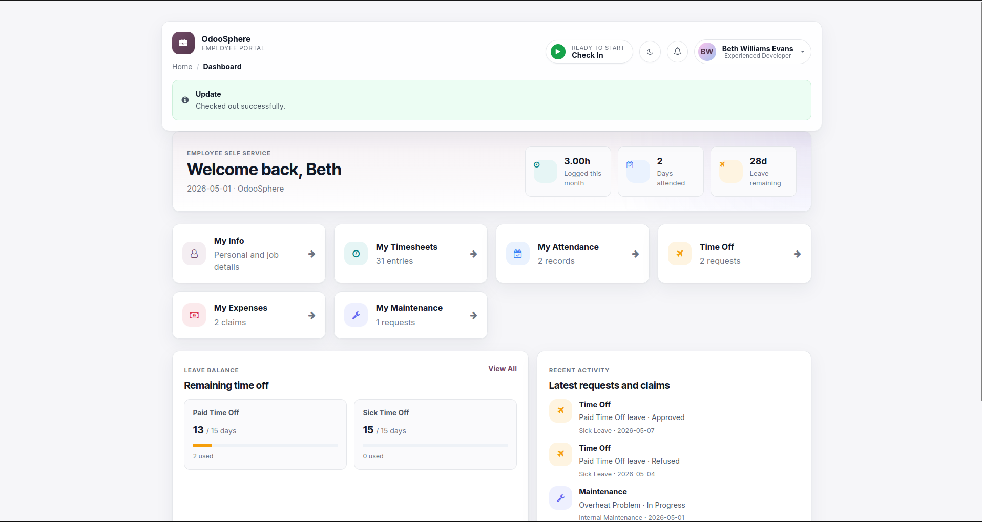 Employee Portal View 1