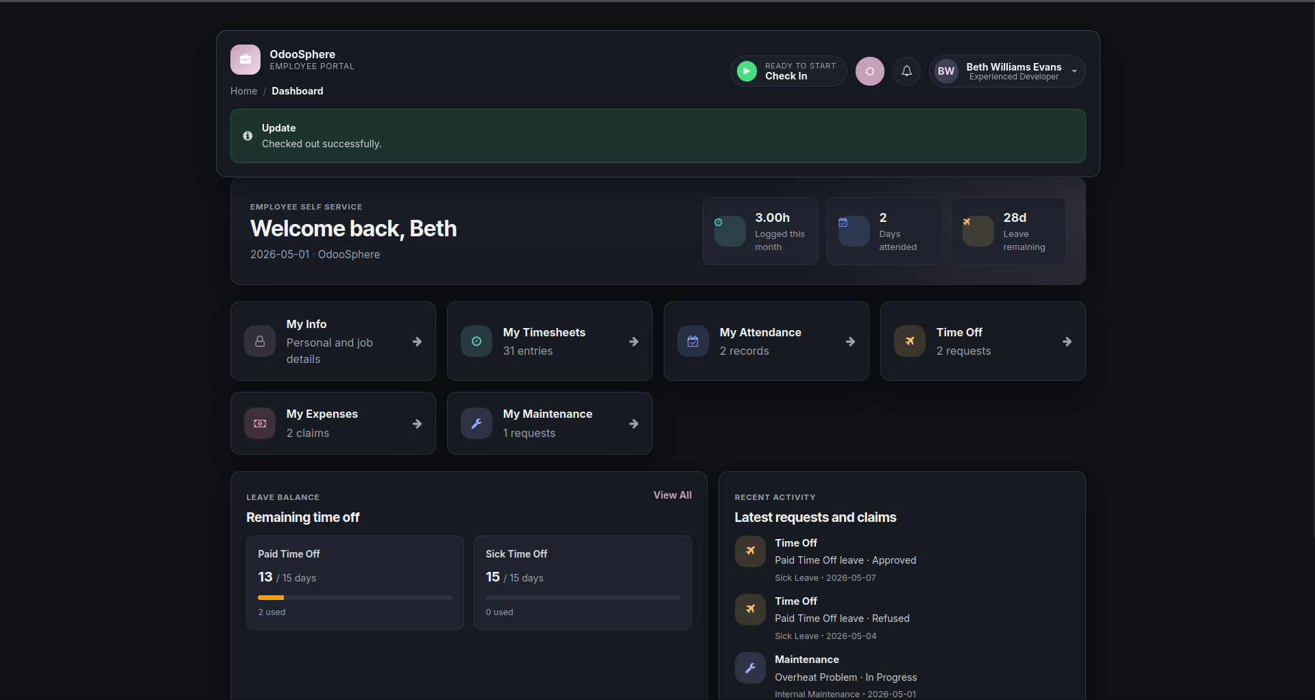 Employee Portal View 2