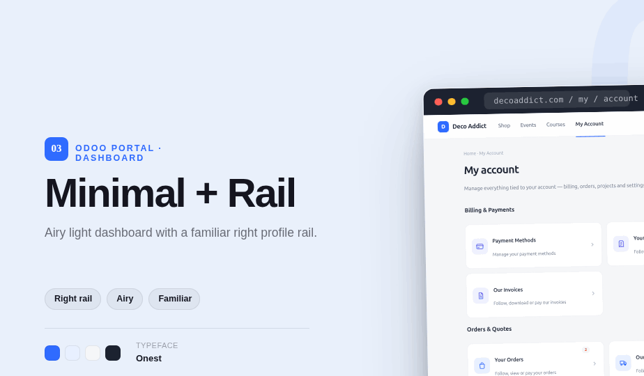 Minimal Profile Rail design banner