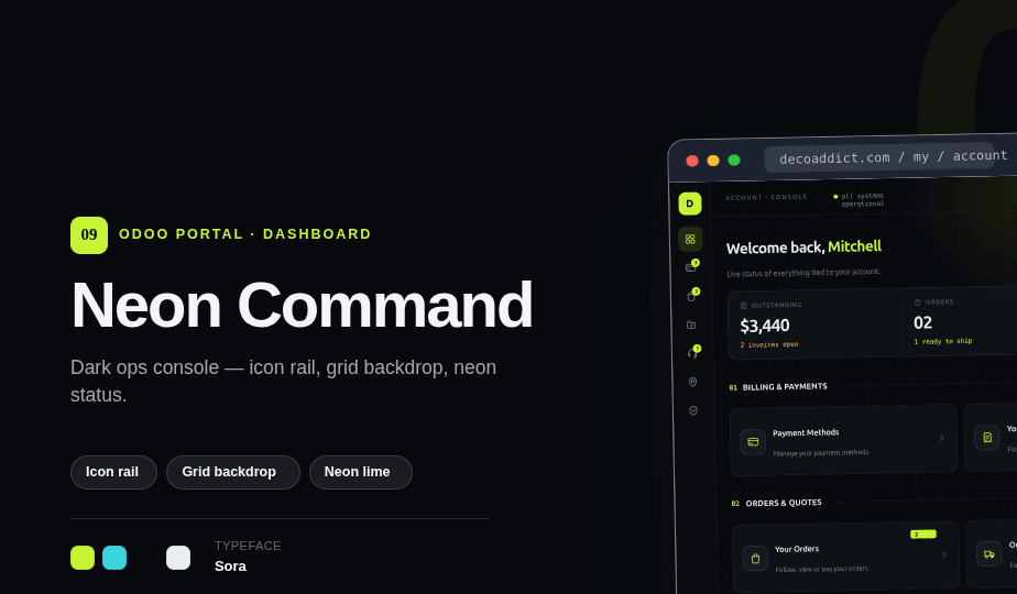 Neon Command design banner